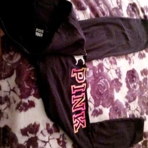 VS PINK GREY COTTON STRETCH LEGGINGS